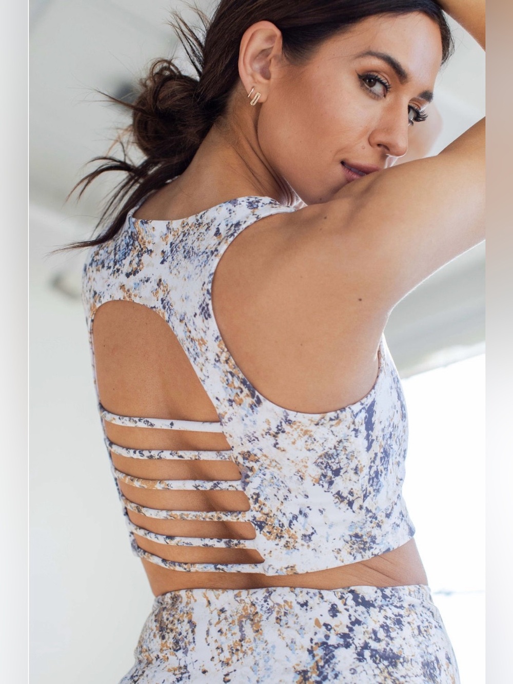 Savvi Stevie Snakeskin Print Sports Bra Size S Strappy Back
